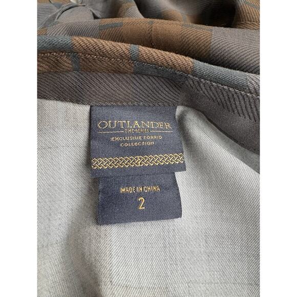 Torrid Outlander Tartan Shirt Dress - 2X Brown Plaid Belted, Claire Sassenach - Picture 4 of 13